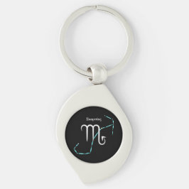 Zodiac Constellation Scorpio Keychain Swirl Silverfärgad Nyckelring