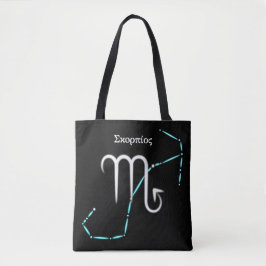 Zodiac Constellation Scorpio Tote Bag Tygkasse