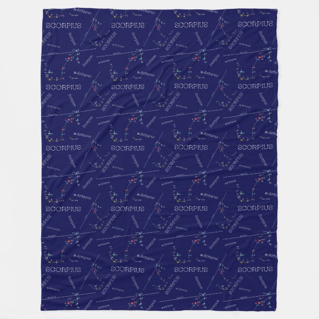 Zodiac Constellation Scorpius Fleecefilt (Framsidan)