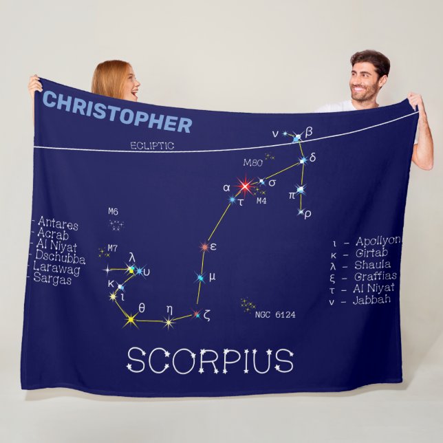 Zodiac Constellation Scorpius Fleecefilt (På plats)