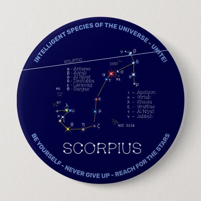 Zodiac Constellation Scorpius Knapp (Framsida)