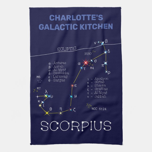 Zodiac Constellation Scorpius Kökshandduk (Vertikal)