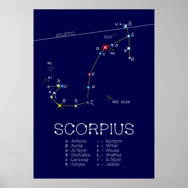 Zodiac Constellation Scorpius Poster (Framsidan)