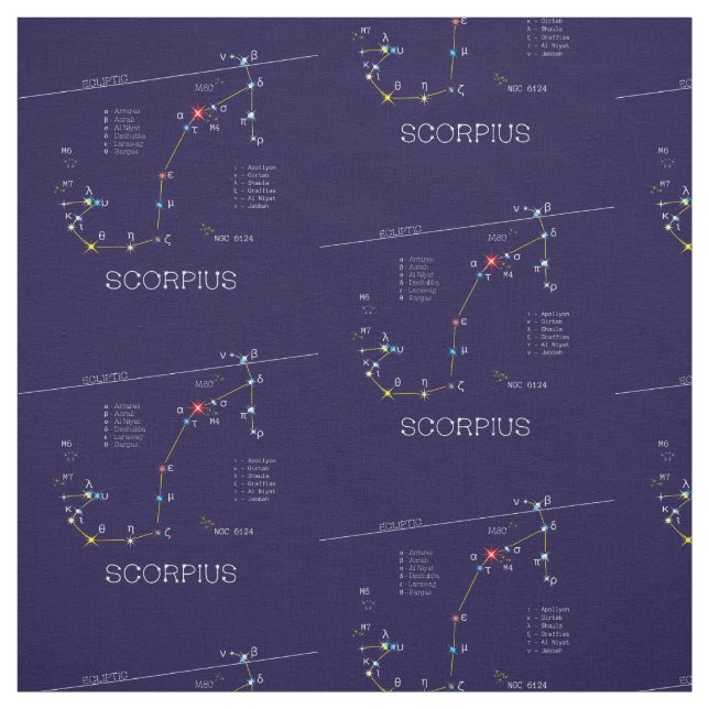 Zodiac Constellation Scorpius Tyg (Provkarta)
