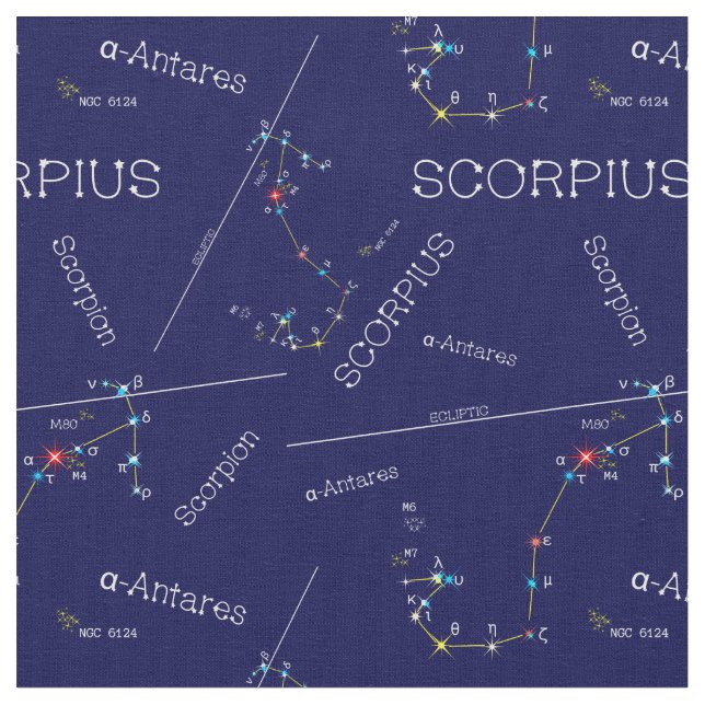 Zodiac Constellation Scorpius Tyg (Närbild)