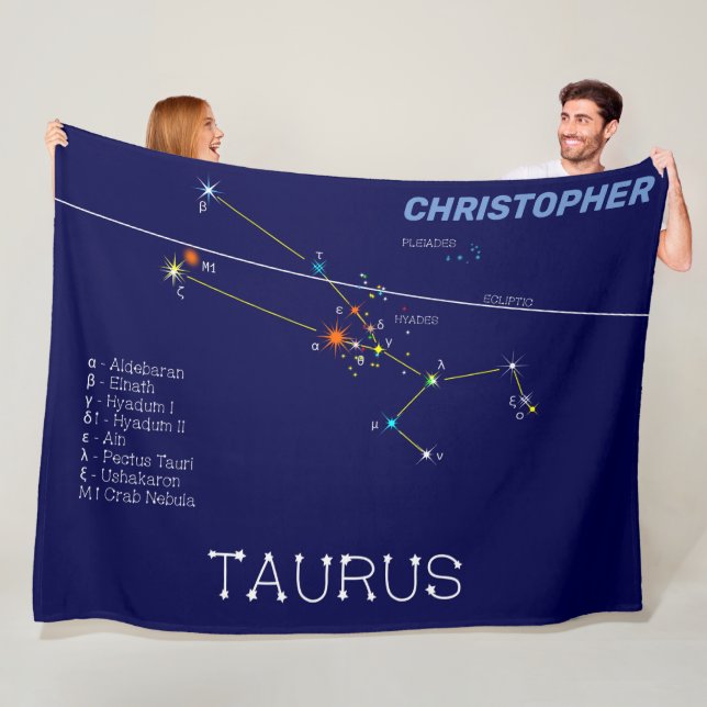 Zodiac Constellation Taurus Fleecefilt (På plats)