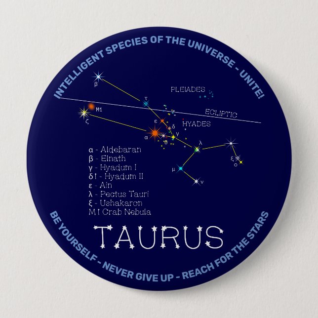 Zodiac Constellation Taurus Knapp (Framsida)