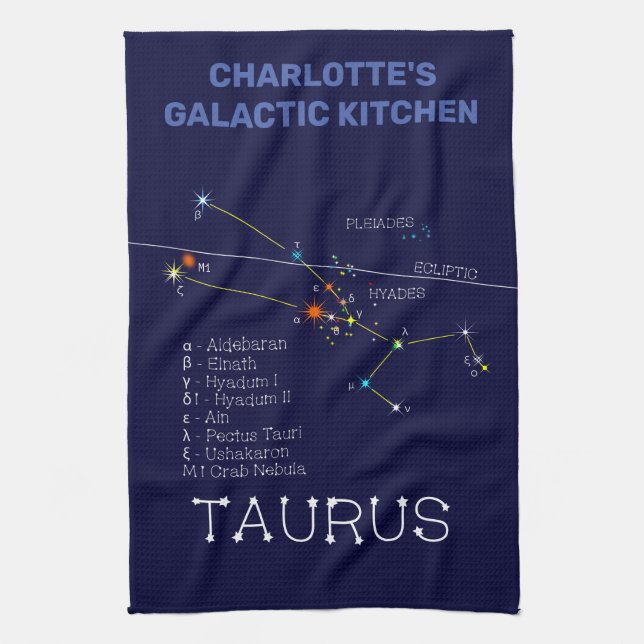 Zodiac Constellation Taurus Kökshandduk (Vertikal)