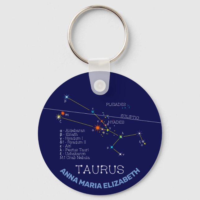 Zodiac Constellation Taurus Nyckelring (Framsida)