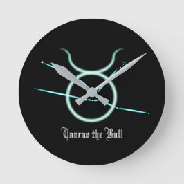 Zodiac Constellation Taurus Round Clock Rund Klocka
