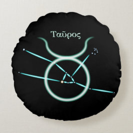 Zodiac Constellation Taurus Round Pillow Rund Kudde