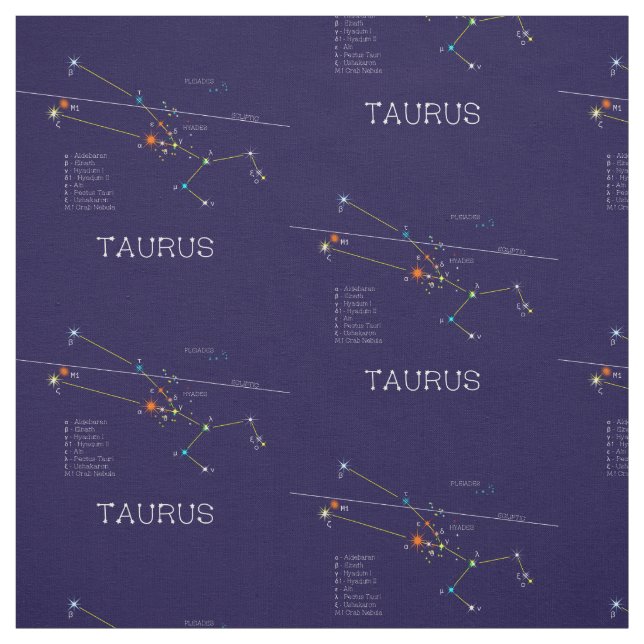 Zodiac Constellation Taurus Tyg (Provkarta)