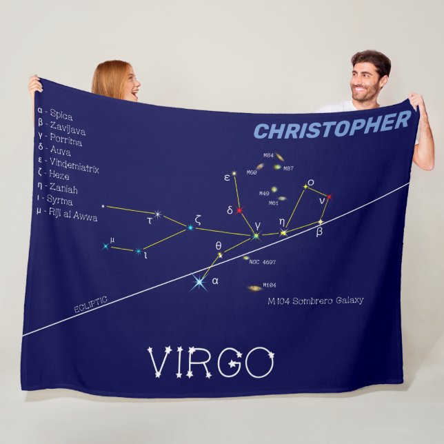Zodiac Constellation Våg Fleecefilt (På plats)
