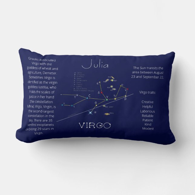 Zodiac Constellation Våg Funny Unik Lumbarkudde (Framsida)
