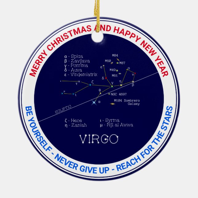 Zodiac Constellation Våg Julgransprydnad Keramik (Baksidan)