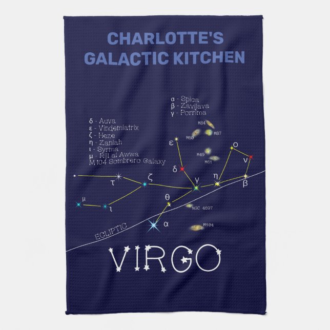 Zodiac Constellation Våg Kitchen Towel Kökshandduk (Vertikal)
