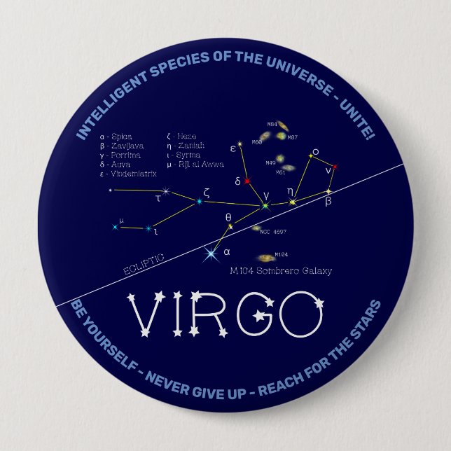 Zodiac Constellation Våg Knapp (Framsida)