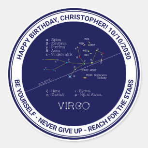 Zodiac Constellation Våg Runt Klistermärke