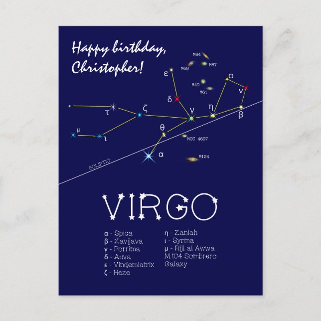 Zodiac Constellation Våg Vykort (Framsida)