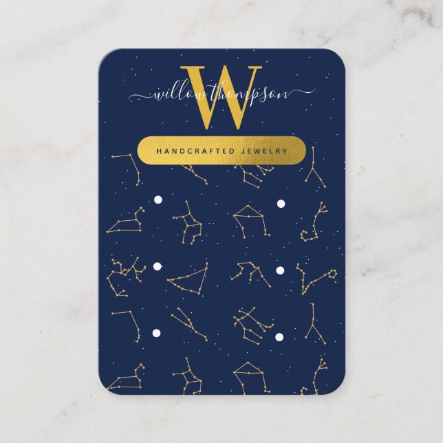 Zodiac Constellations Jewelry Visning Card Visitkort (Framsida)