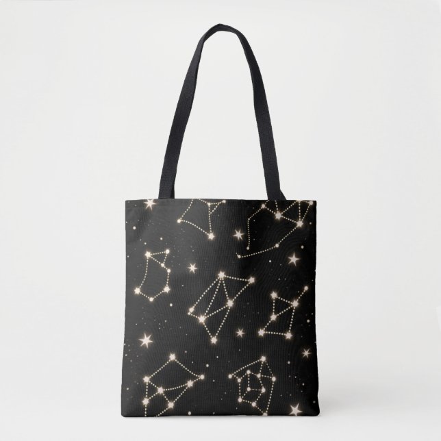 Zodiac Constellations Mönster tote bag Tygkasse (Framsida)