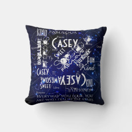 Zodiac Constellations Personalize Namn och Ord Kudde