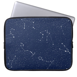 Zodiac Constellations with a Mörk blått Starry Him Laptop Fodral