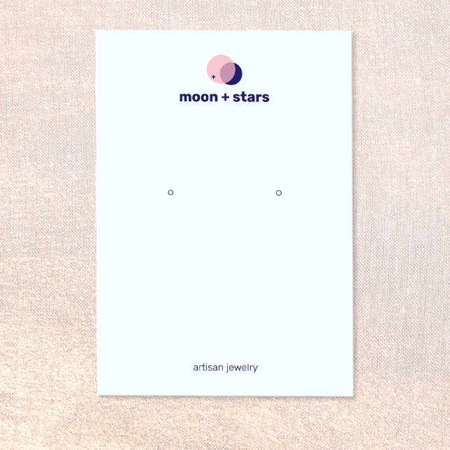 Zodiac Crescent Måne Earring Jewelry Visning Visitkort (Skapare uppladdad)