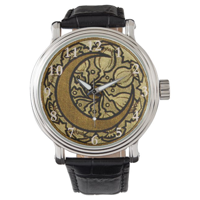 Zodiac Crescent Måne Mucha Armbandsur (Framsida)