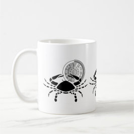 Zodiac-diagram för cancerkrabba i stil kaffemugg