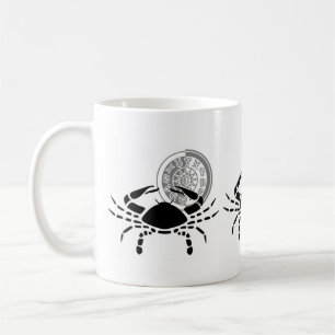 Zodiac-diagram för cancerkrabba i stil kaffemugg