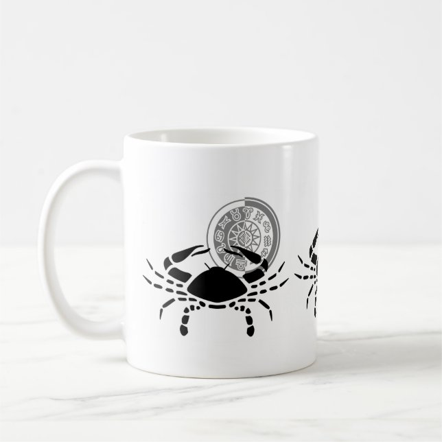 Zodiac-diagram för cancerkrabba i stil kaffemugg (Vänster)