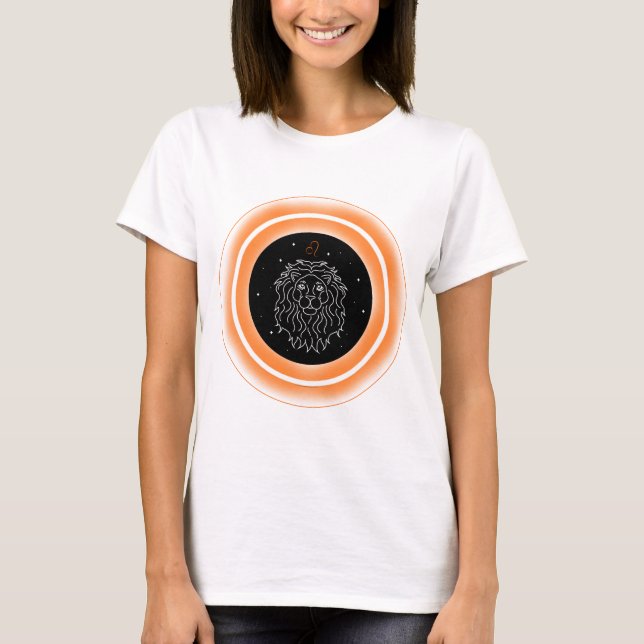 Zodiac Fire Inslag Leo T Shirt (Framsida)