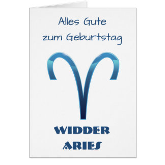 Zodiac för Blau Alles Gute zumGeburtstag Widder Hälsningskort