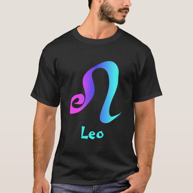 Zodiac för Leo undertecknar magentafärgad T-shirt (Framsida)