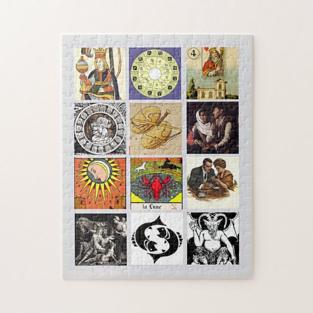 Zodiac Fortune Teller Tarot Card Art Collage Pussel (Vertikal)