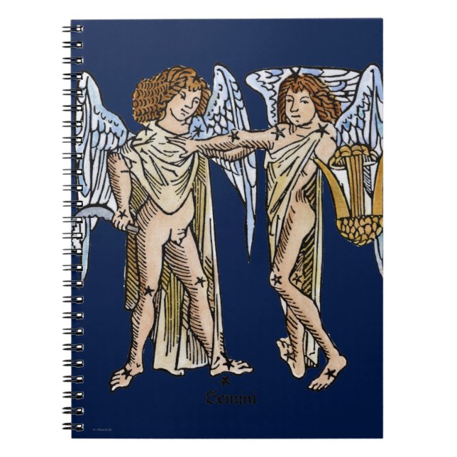Zodiac: Gemini 1482 Anteckningsbok Med Spiral (Framsidan)