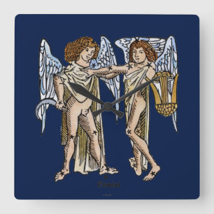Zodiac: Gemini 1482 Fyrkantig Klocka