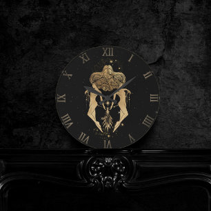 Zodiac Gemini Cosmic Guld och Black Astrology La Rund Klocka
