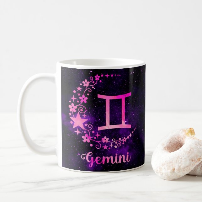 Zodiac Gemini Design Coffee Mugg Kopp (Med munk)