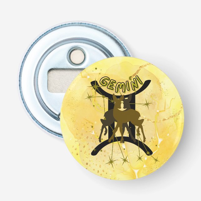 Zodiac Gemini Flaska Öppna Flasköppnare (Framsidan)