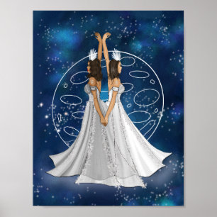Zodiac Gemini guddess med planetkvicksilver Poster