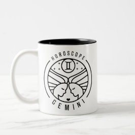 Zodiac GEMINI Horoscope Design Två-Tonad Mugg