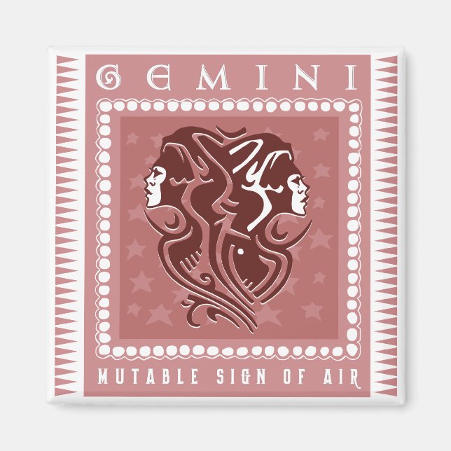 Zodiac Gemini Magnet (Framsidan)