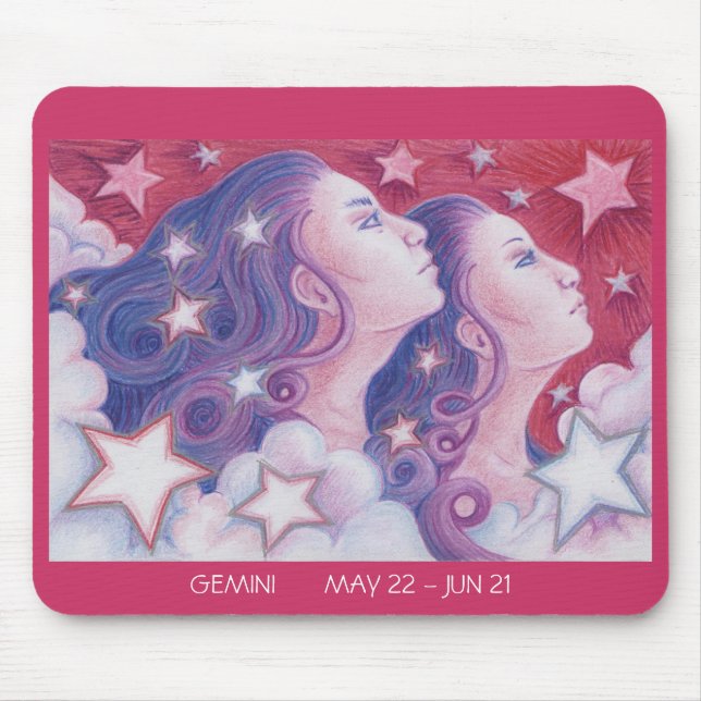 Zodiac Gemini mousepad dares Musmatta (Framsidan)