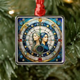 Zodiac - Gemini Twillingarna Julgransprydnad Metall