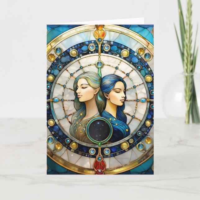Zodiac - Gemini Twillingarna Kort (Framsida)