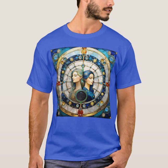 Zodiac - Gemini Twillingarna T Shirt (Framsida)