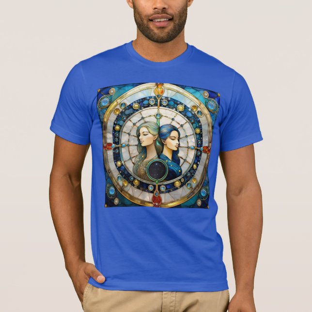 Zodiac - Gemini Twillingarna T Shirt (Framsida)
