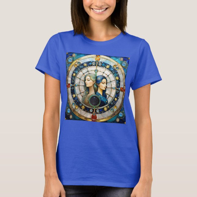 Zodiac - Gemini Twillingarna T Shirt (Framsida)